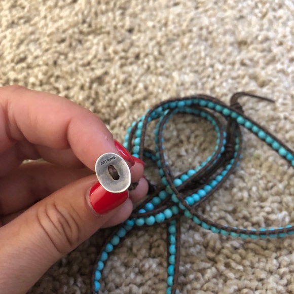 Chan Luu Turquoise on Brown Leather Wrap Bracelet - Picture 2 of 2